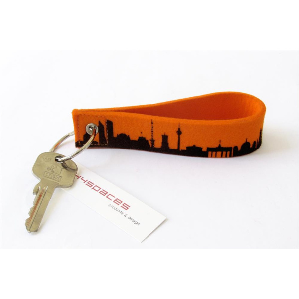 BERLIN CITY LOOP - Orangener Schlüsselanhänger aus Filz