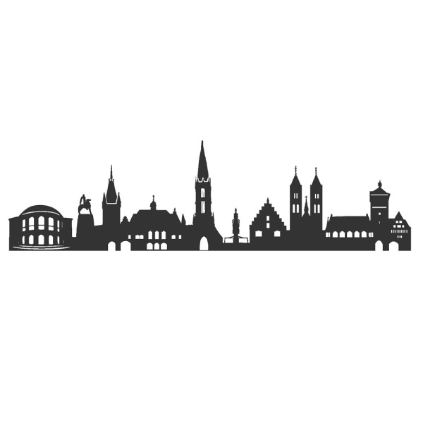 Wall decal tattoo with Freiburg skyline theme order online from 44spa