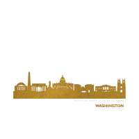 Washington Art Print. gold | A4