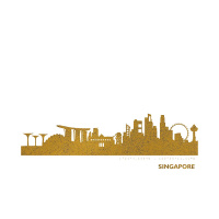 Singapore Art Print. gold | A4