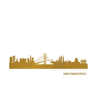 San Francisco Art Print. gold | A4