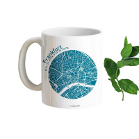 Gift mug Frankfurt map