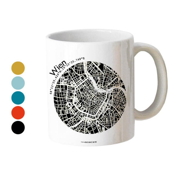 Gift mug Vienna map
