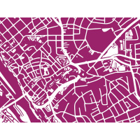 Berlin Map. rasberry | 42 x 30 cm