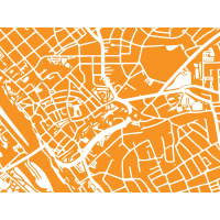 Hamburg Map. clementine | 42 x 30 cm