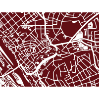 Hamburg Map. espresso | 30 x 21 cm