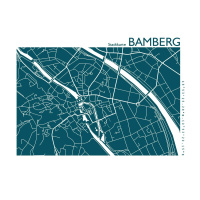 BAMBERG map. blood orange | 42 x 30 cm