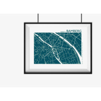 BAMBERG map. ice | 70 x 50 cm