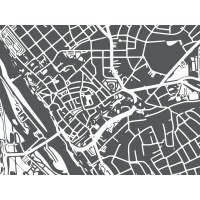 Bonn Map. steel gray | 84 x 60 cm