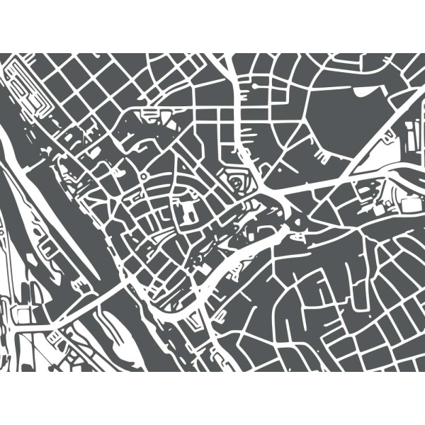 New Orleans Map. steel gray | 84 x 60 cm