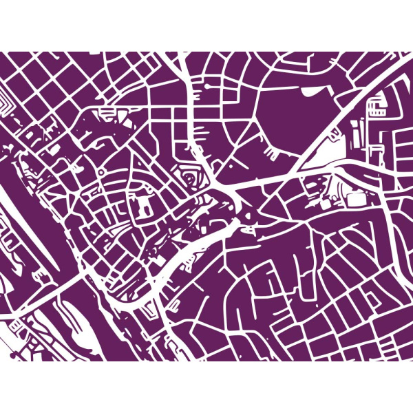 Lisbon Map. plum | 84 x 60 cm