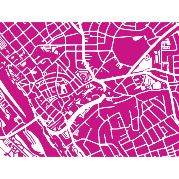 Stuttgart Map. magenta | 84 x 60 cm