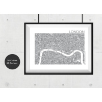London Map. black | 84 x 60 cm