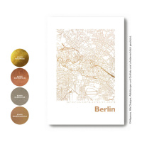 Berlin Karte Eckig. gold | A3
