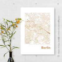 Berlin map circle. silver | A3