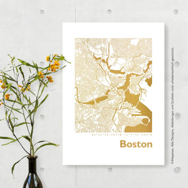Boston Karte Eckig