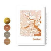 Boston Karte Eckig. roségold | A4