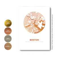 Boston Karte Rund. gold | A4