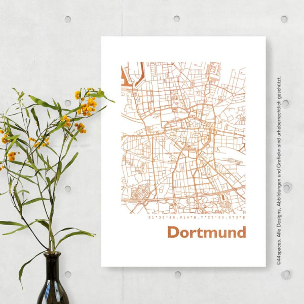 Dortmund map square. gold | A4