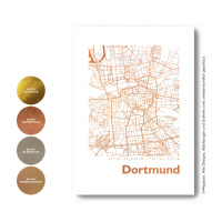 Dortmund map square. gold | A4
