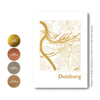 Duisburg map square. gold | A4