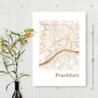 Frankfurt Karte Eckig. gold | A4
