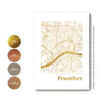 Frankfurt map square. gold | A4