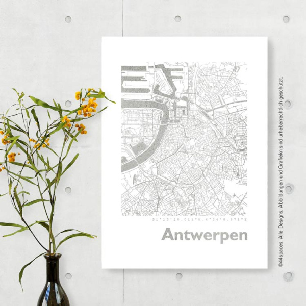 Antwerpen Karte Eckig
