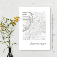 Antwerpen map square. gold | A4