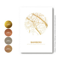 Bamberg Karte Rund. silber | A3