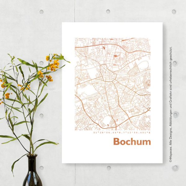 Bochum map square. gold | A4