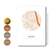 Bonn map circle. gold | A4