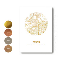 Essen map circle. gold | A4