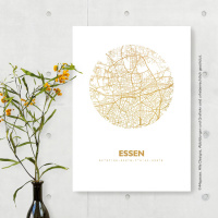 Essen map circle. silver | A3