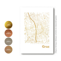Graz Karte Eckig. roségold | A4