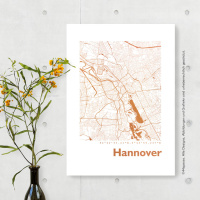 Hannover Karte Eckig. silber | A4