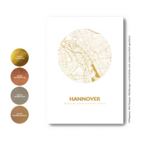 Hannover Karte Rund. gold | A4