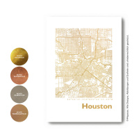 Houston TX map square. gold | A4