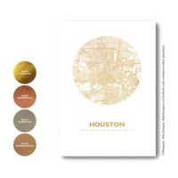Houston TX Karte Rund