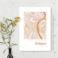Cologne map square. gold | A3