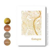 Cologne map circle. gold | A4