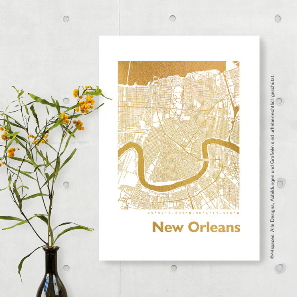 New Orleans map square. gold | A4