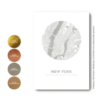 New York map circle