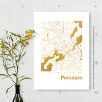 Potsdam Karte Eckig. silber | A3