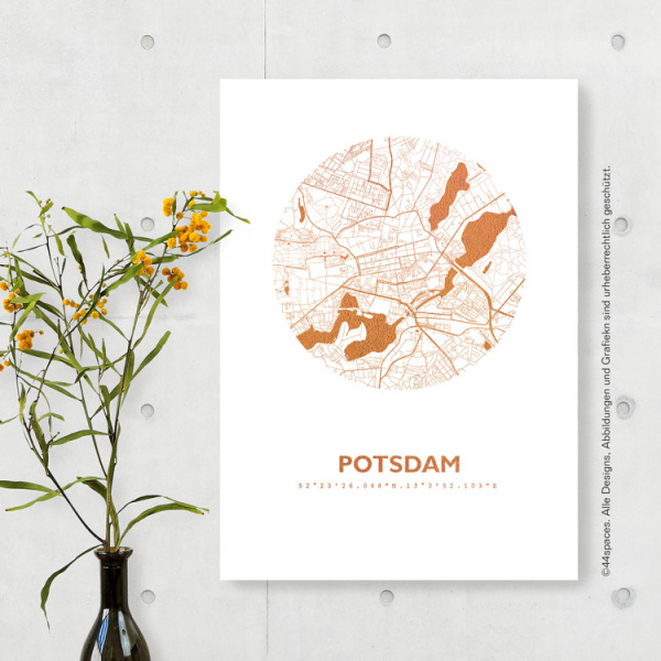 Potsdam Karte Rund. gold | A4