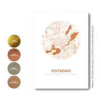 Potsdam map circle. gold | A4