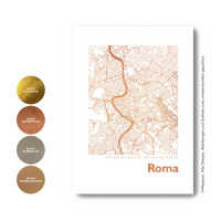 Rome map square. gold | A4