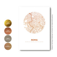 Rome map circle. gold | A4