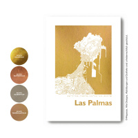 Las Palmas Karte Eckig. gold | A4