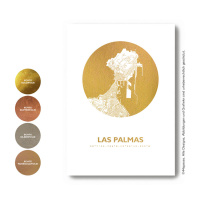 Las Palmas map circle. silver | A3